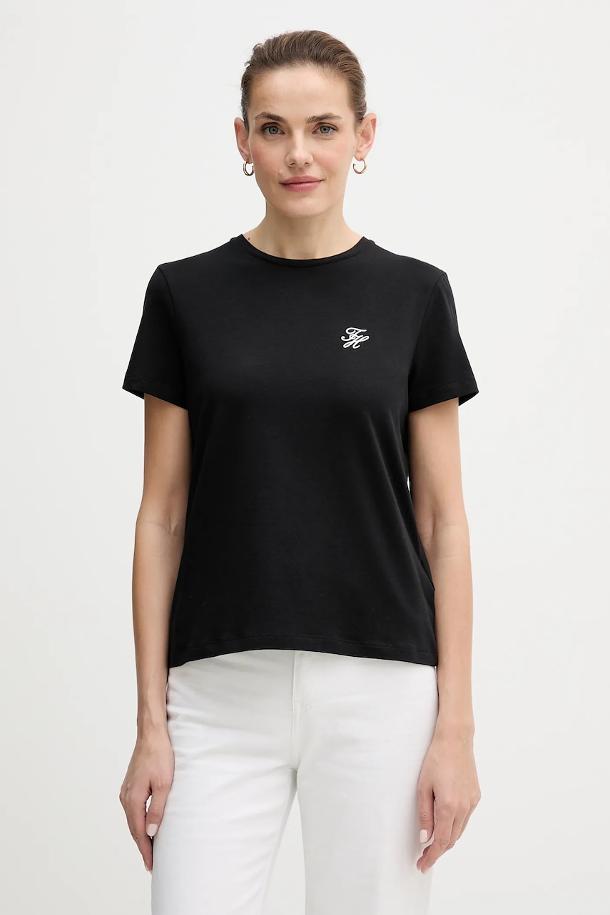 Tričko Tommy Hilfiger dámské, černá barva, WW0WW47809