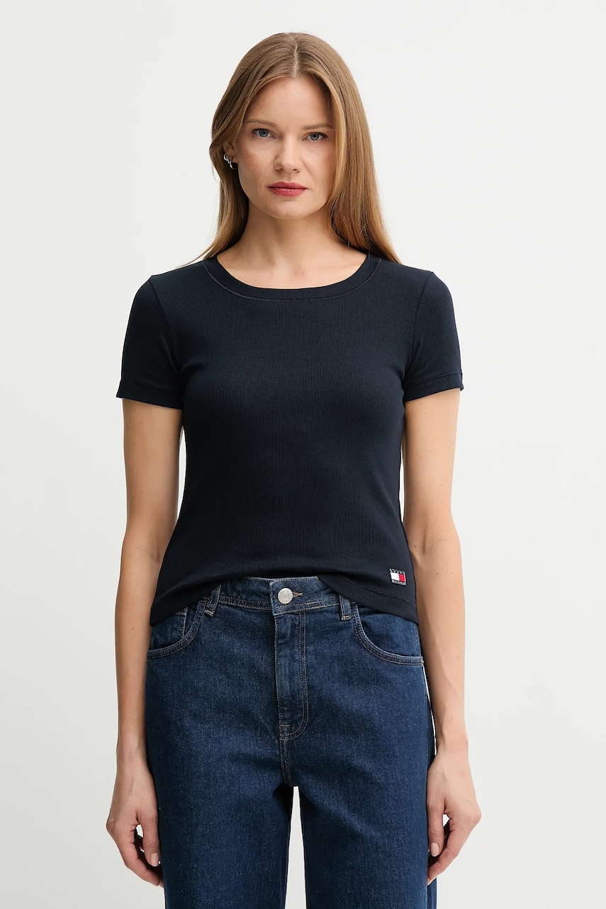 Tričko Tommy Hilfiger dámské, tmavomodrá barva, UW0UW06067