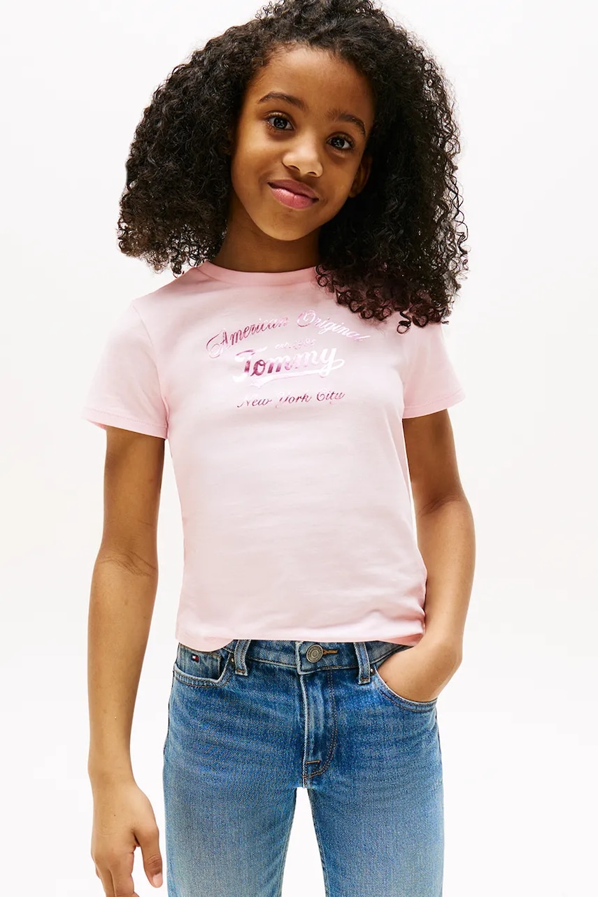 Tričko Tommy Hilfiger růžová barva, KG0KG08636