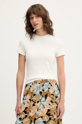 Tričko Tommy Jeans dámské, béžová barva, DW0DW20910