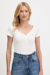 Tričko Tommy Jeans dámské, bílá barva, DW0DW20902