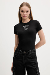 Tričko Tommy Jeans dámské, černá barva, DW0DW21584
