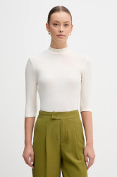 Tričko United Colors of Benetton dámské, béžová barva, s pologolfem, 36K8D201B