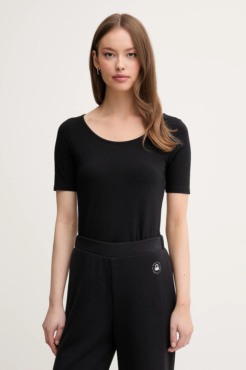 Tričko United Colors of Benetton dámské, černá barva, 3FJHD109K