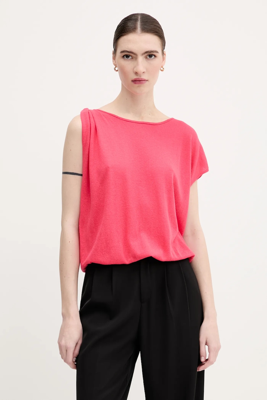 Tričko United Colors of Benetton dámské, růžová barva, 103BD10DX