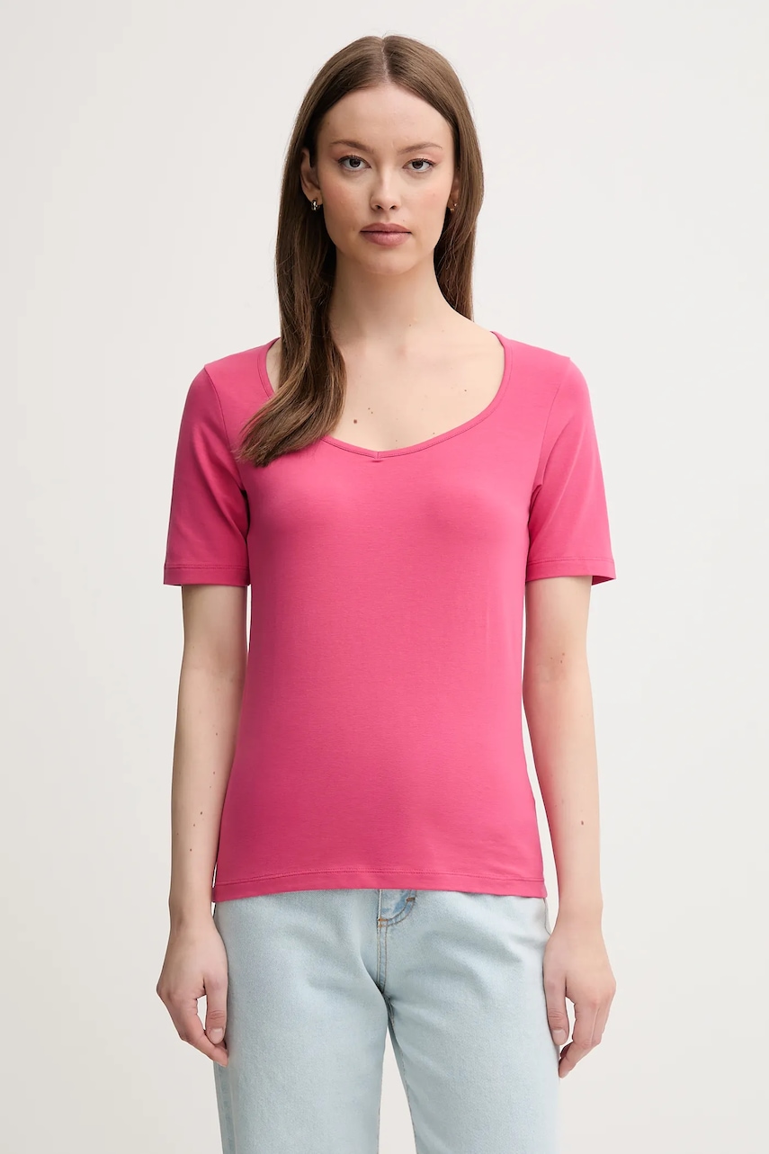 Tričko United Colors of Benetton dámské, růžová barva, 3FJHD401P