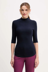 Tričko United Colors of Benetton dámské, tmavomodrá barva, s pologolfem, 36K8D201B