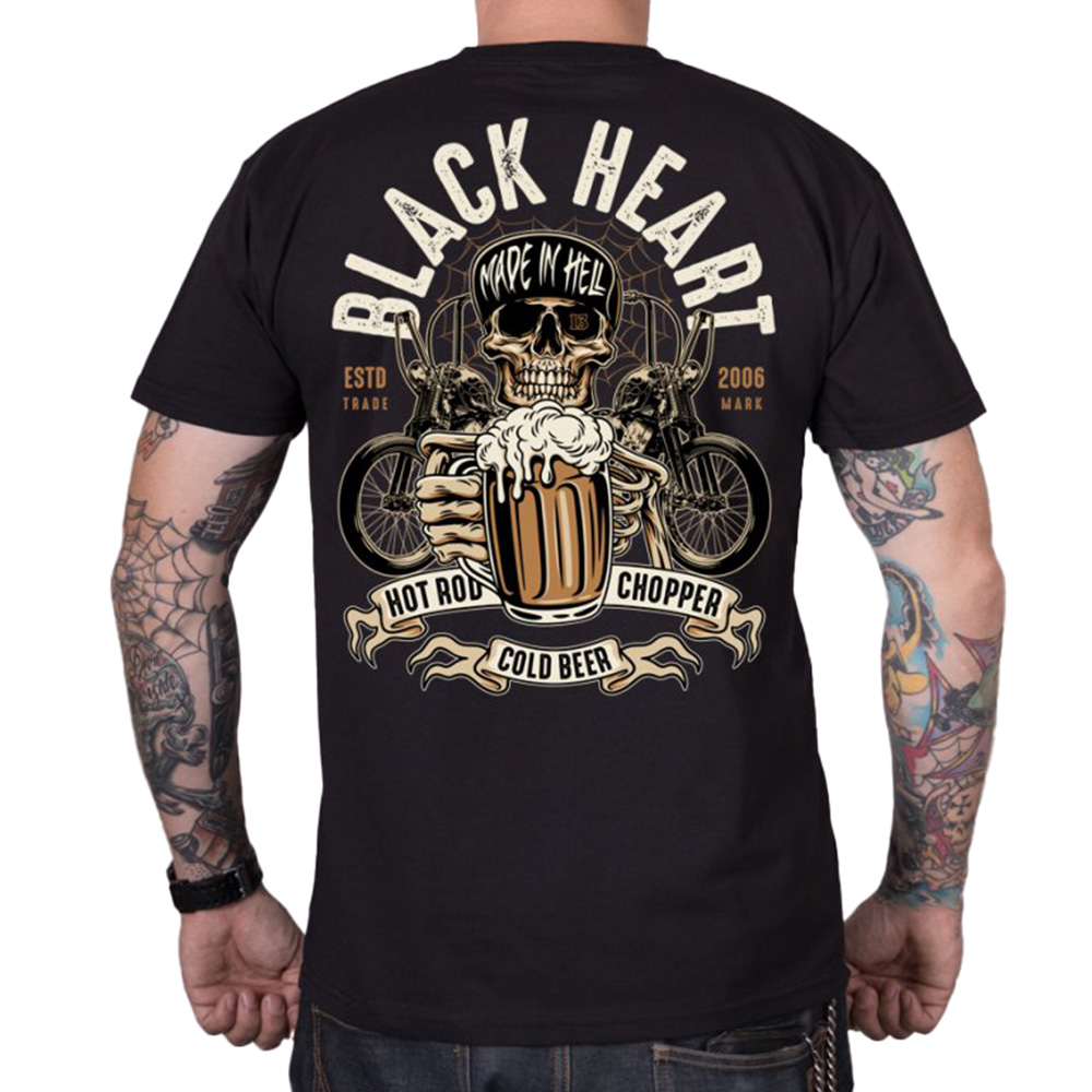Triko BLACK HEART Beer Biker černá M