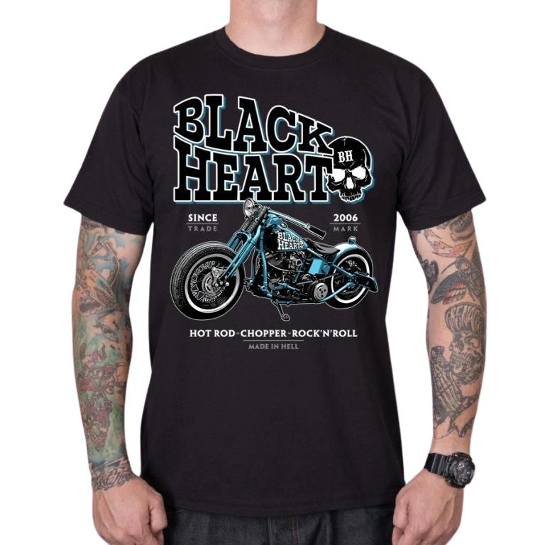 Triko BLACK HEART Blue Bobber černá M