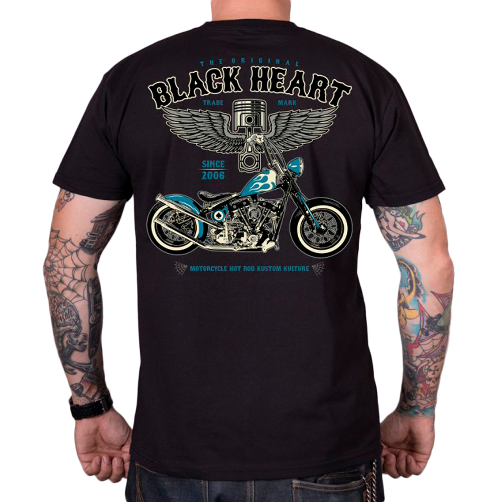 Triko BLACK HEART Blue Chopper černá XXL