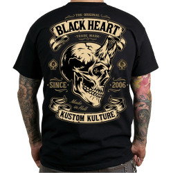 Triko BLACK HEART Devil Skull černá M