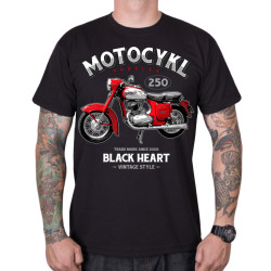 Triko BLACK HEART Motocykl Panelka černá M