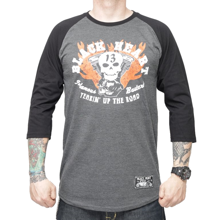 Triko s dlouhým rukávem BLACK HEART Flathead LS šedá M