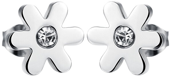 Troli Drobné kytičkové náušnice s krystalem