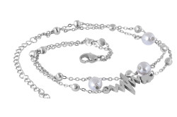 Troli Dvojitý ocelový náramek na nohu s EKG křivkou