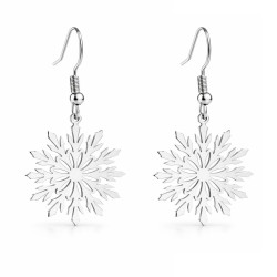 Troli Krásné visací náušnice z oceli Sněhové vločky