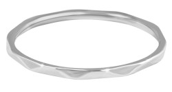 Troli Minimalistický ocelový prsten s jemným designem Silver 49 mm