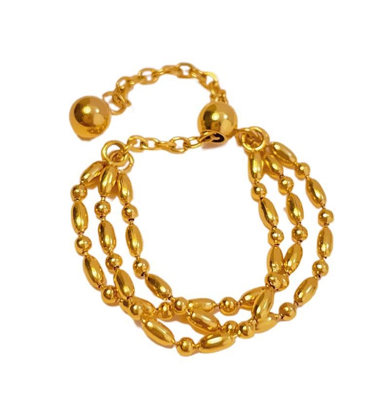 Troli Nastavitelný řetízkový prsten z pozlacené oceli