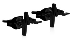 Troli Originální černé náušnice Srdeční tep