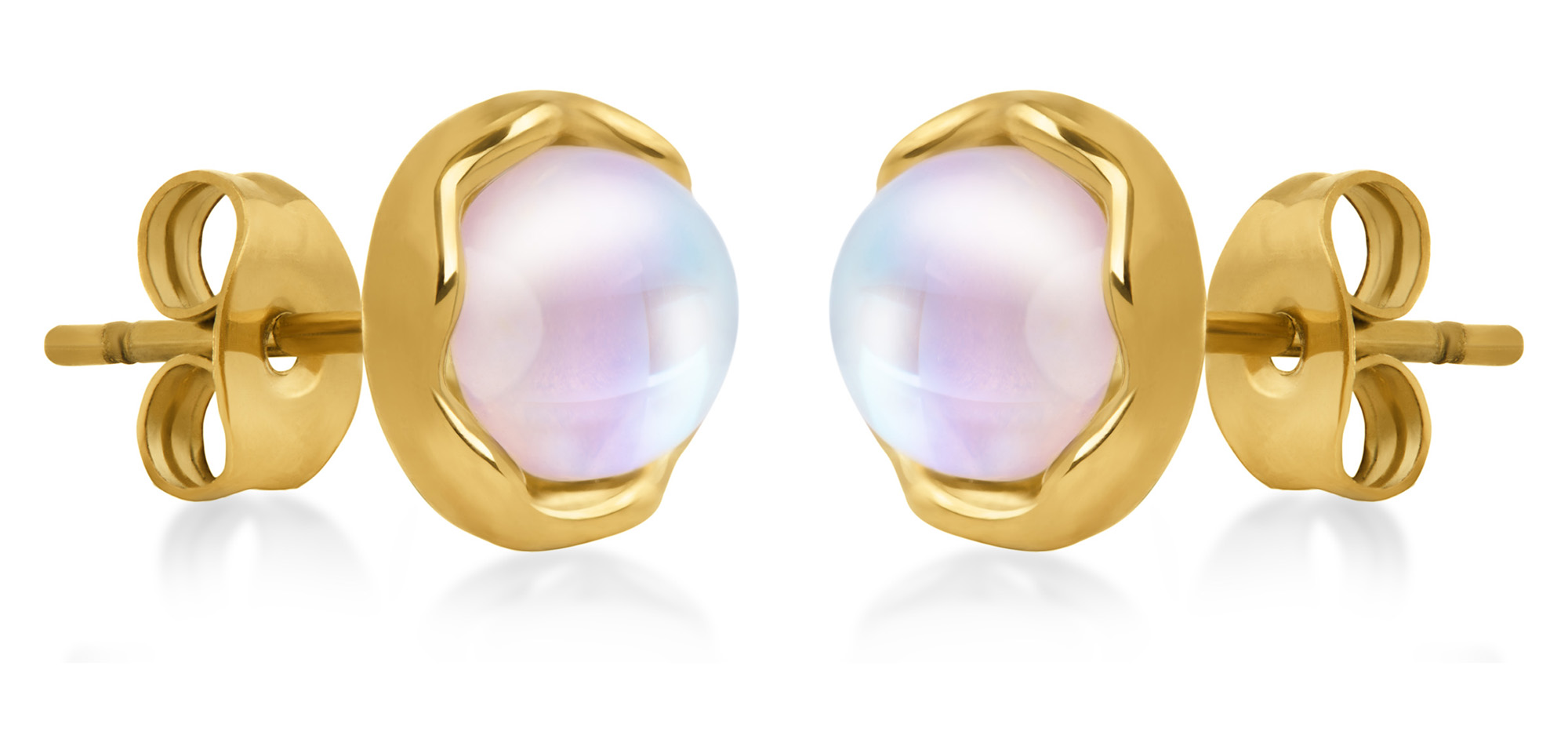 Troli Třpytivé pozlacené náušnice se syntetickým měsíčním kamenem