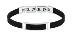 Trussardi Černý kožený náramek pro muže T-Leather TJAXZ05
