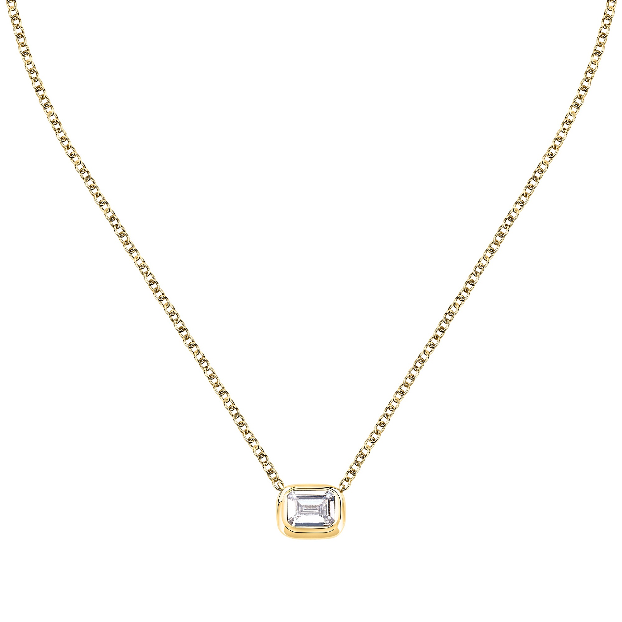 Trussardi Elegantní pozlacený náhrdelník se zirkonem T-Design TJAXA20