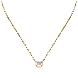 Trussardi Elegantní pozlacený náhrdelník se zirkonem T-Design TJAXA20