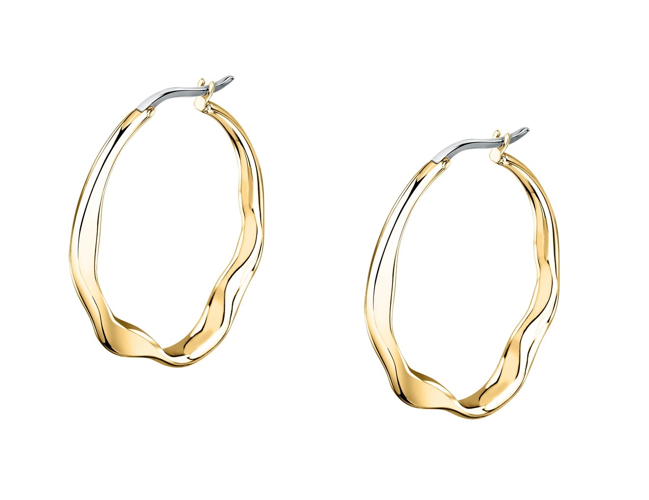 Trussardi Módní pozlacené náušnice kruhy T-Design TJAXA03