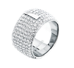 Trussardi Nepřehlédnutelný dámský prsten s krystaly T-Round TJAYF1801 52 mm