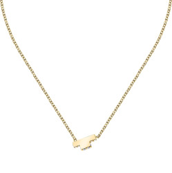 Trussardi Něžný pozlacený náhrdelník se zirkony T-Logo TJAXC10