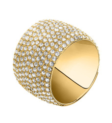 Trussardi Třpytivý pozlacený prsten z oceli T-Design TJAXC103 52 mm