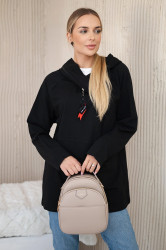 Tunika se zipem na kapuci Oversize černá