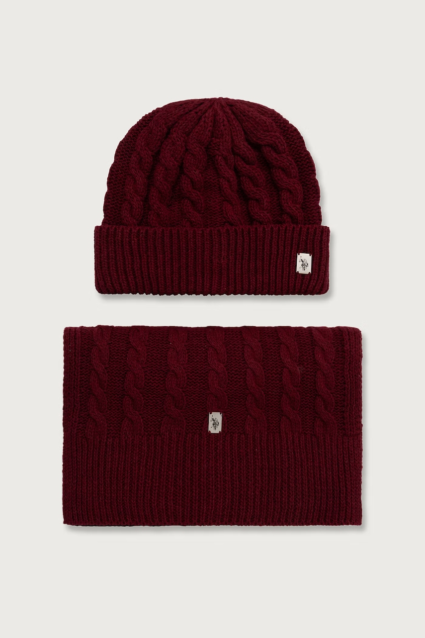 U.S. Polo Assn.  sada pánská s příměsí vlny CABLE KNIT SET