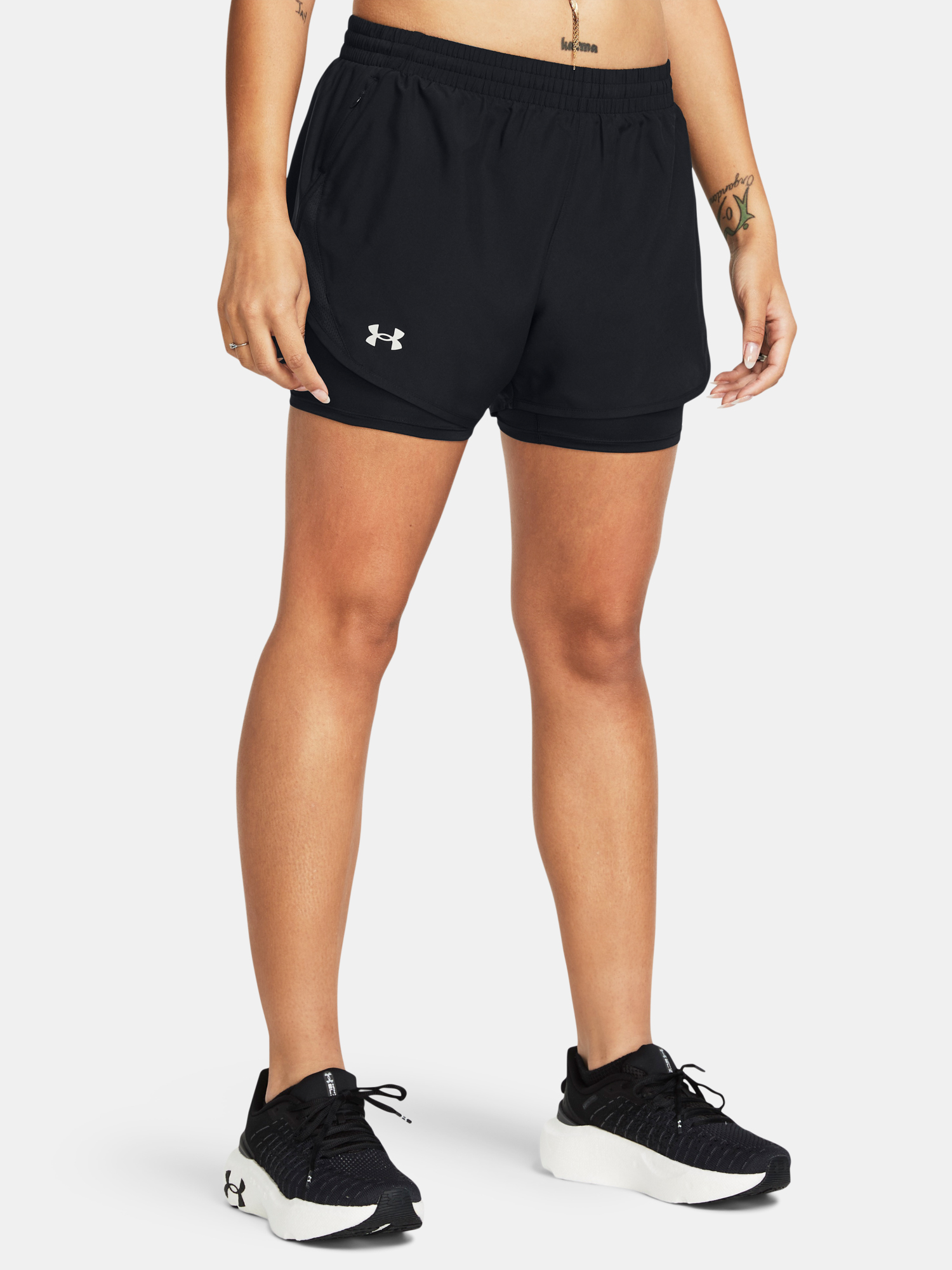 Under Armour Kraťasy UA Fly By 2-in-1 Shorts-BLK - Dámské