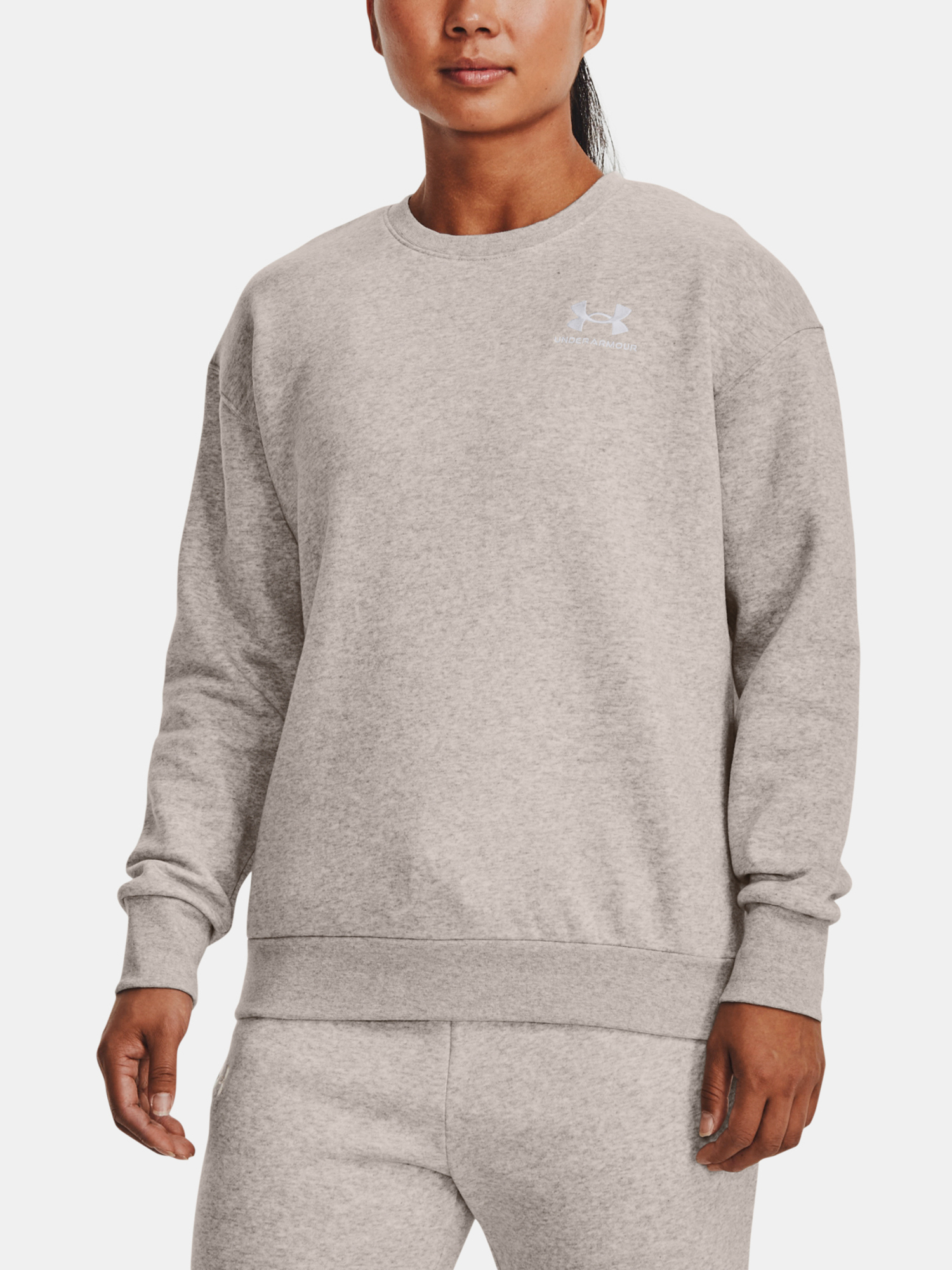 Under Armour Mikina Essential Fleece Crew-GRY - Dámské