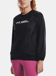 Under Armour Mikina Recover Woven Shine Crew-BLK - Dámské