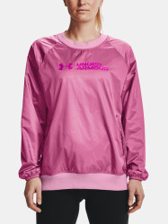 Under Armour Mikina Recover Woven Shine Crew-PNK - Dámské