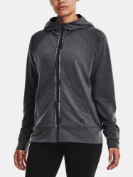 Under Armour Mikina Rival Terry Taped FZ Hoodie-GRY - Dámské