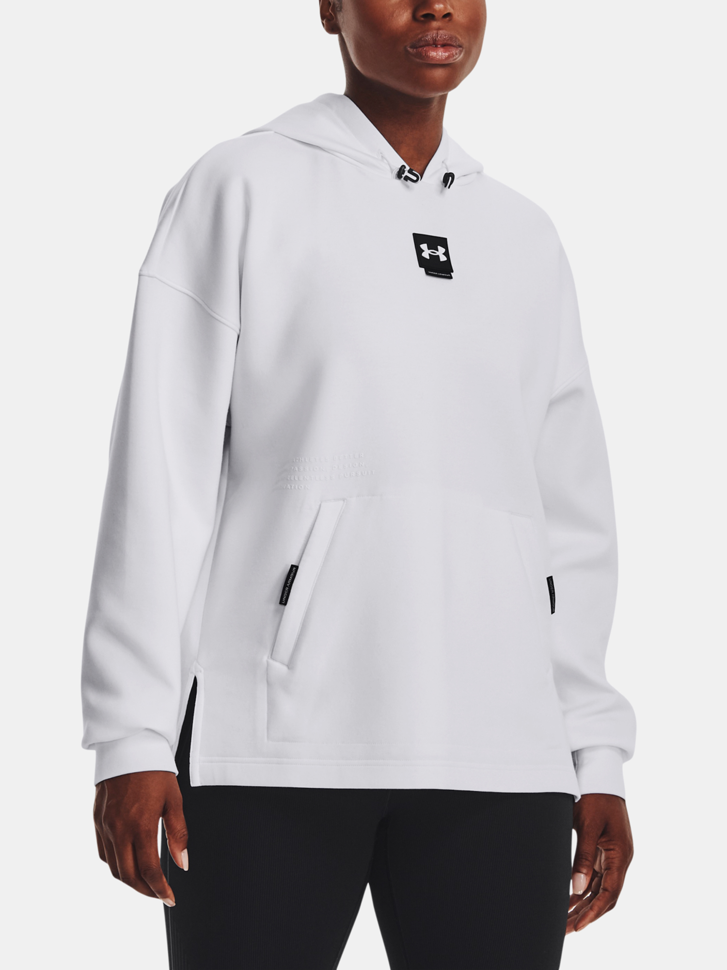 Under Armour Mikina Summit Knit Hoodie-WHT - Dámské