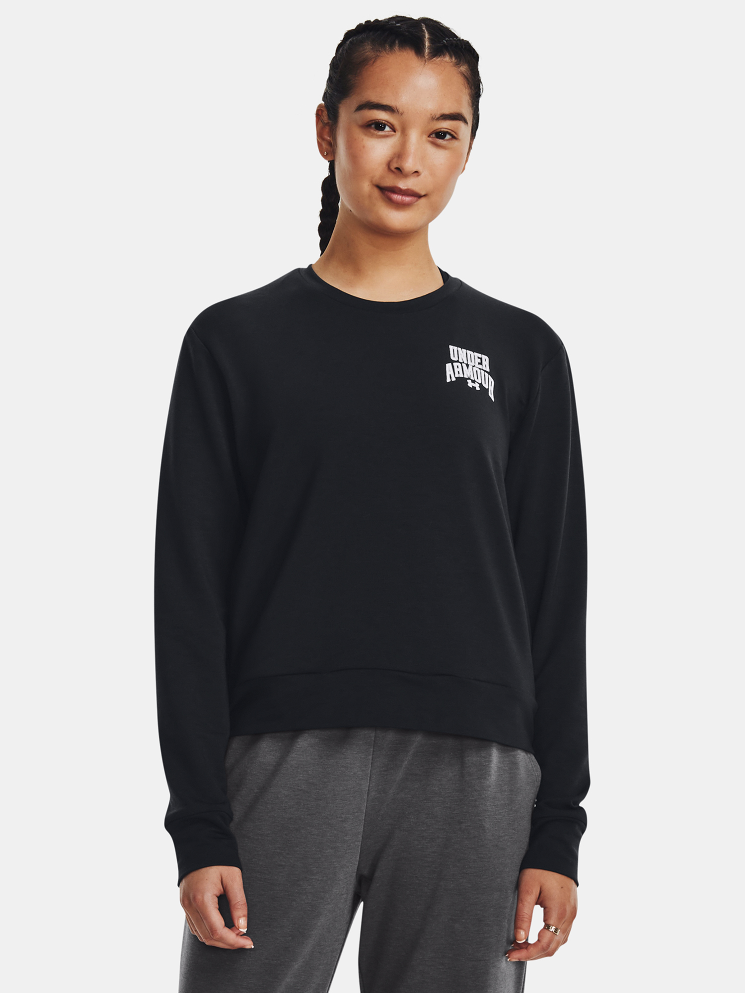 Under Armour Mikina UA Rival Terry Graphic Crew-BLK - Dámské