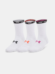 Under Armour Ponožky UA Essential Nv Mid Crew 3pk-WHT - Dámské