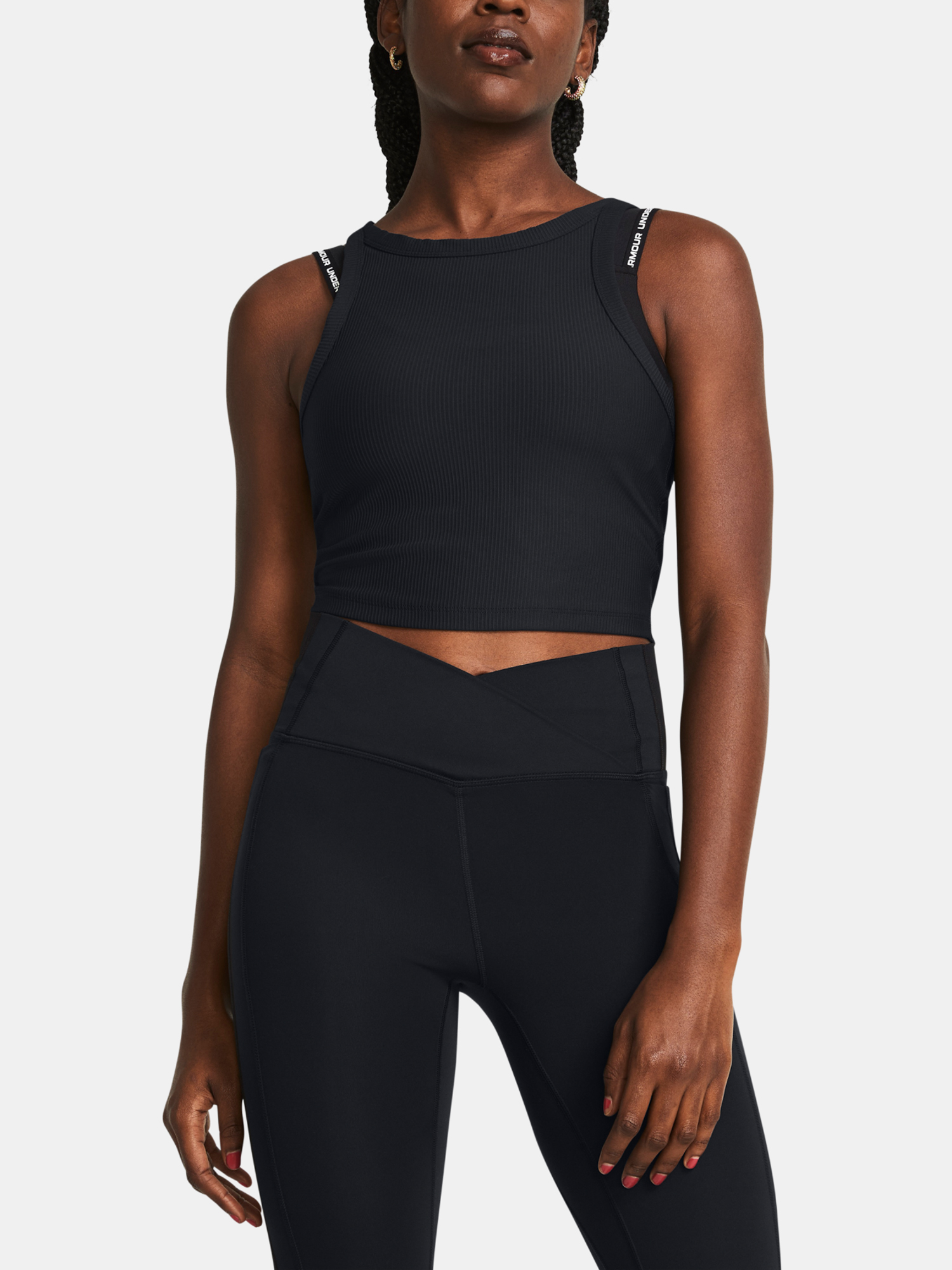 Under Armour Tílko Meridian Rib Crop Tank-BLK - Dámské