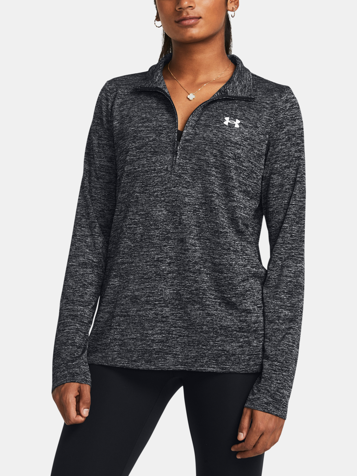 Under Armour Tričko Tech 1/2 Zip- Twist-BLK - Dámské