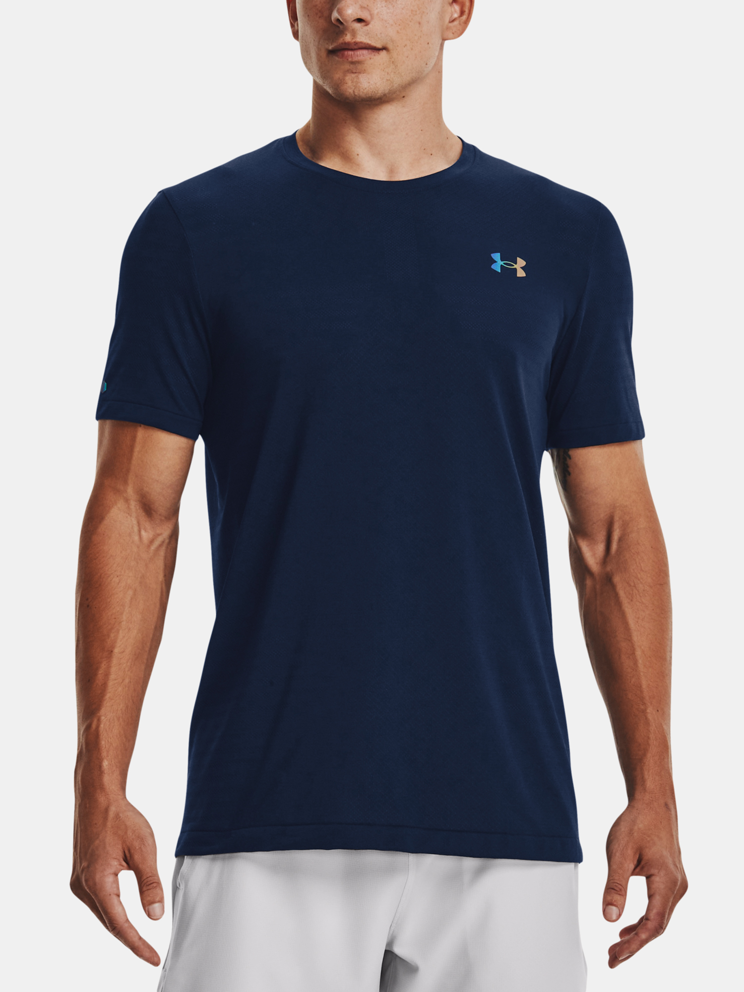 Under Armour Tričko UA Rush Seamless GeoSport SS-NVY - Pánské