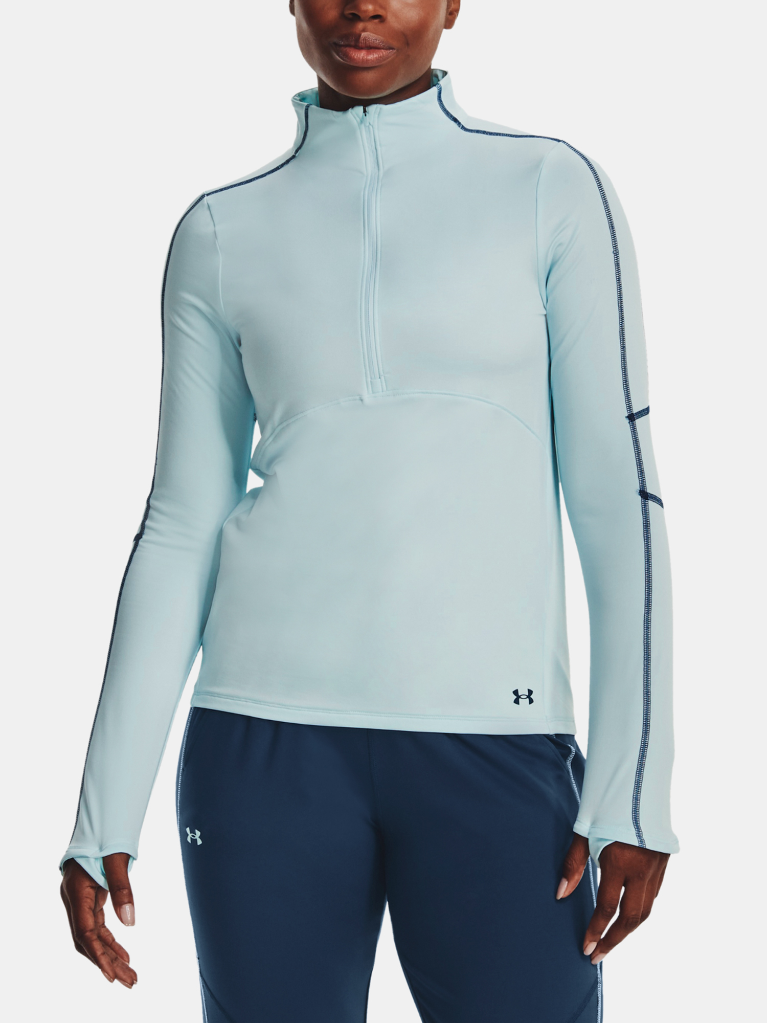 Under Armour Tričko UA Train CW 1/2 Zip-BLU - Dámské