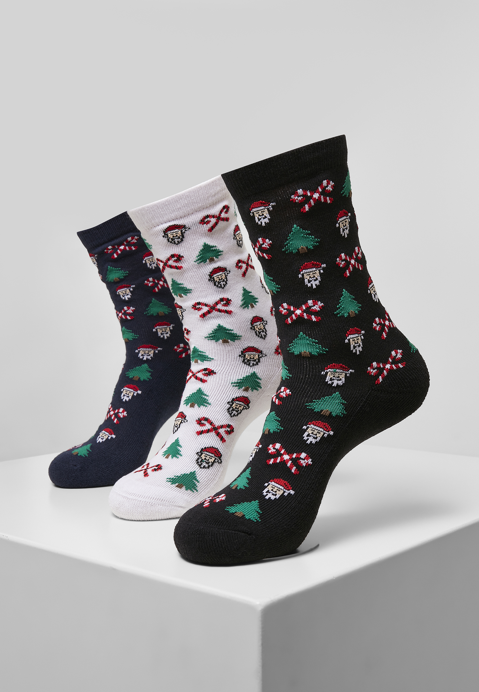 Unisex vánoční ponožky Urban Classics Grumpy Santa Christmas Socks 3-Pack