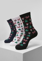 Unisex vánoční ponožky Urban Classics Grumpy Santa Christmas Socks 3-Pack