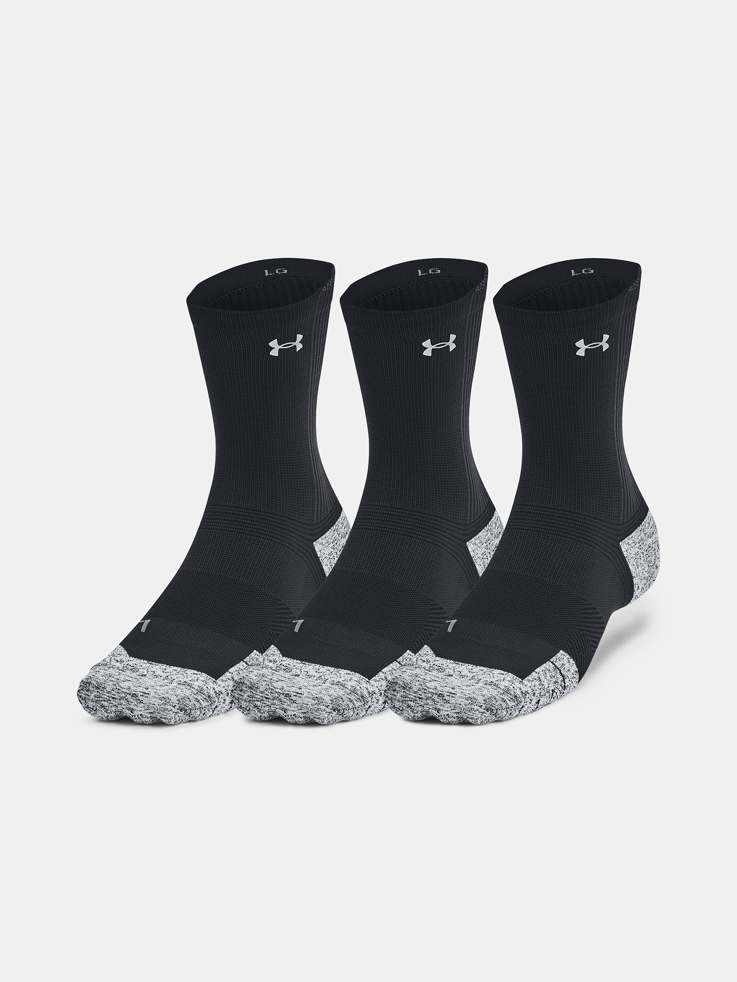 Unisexové ponožky Under Armour UA AD Run Cushion 3pk Crew-BLK - unisex
