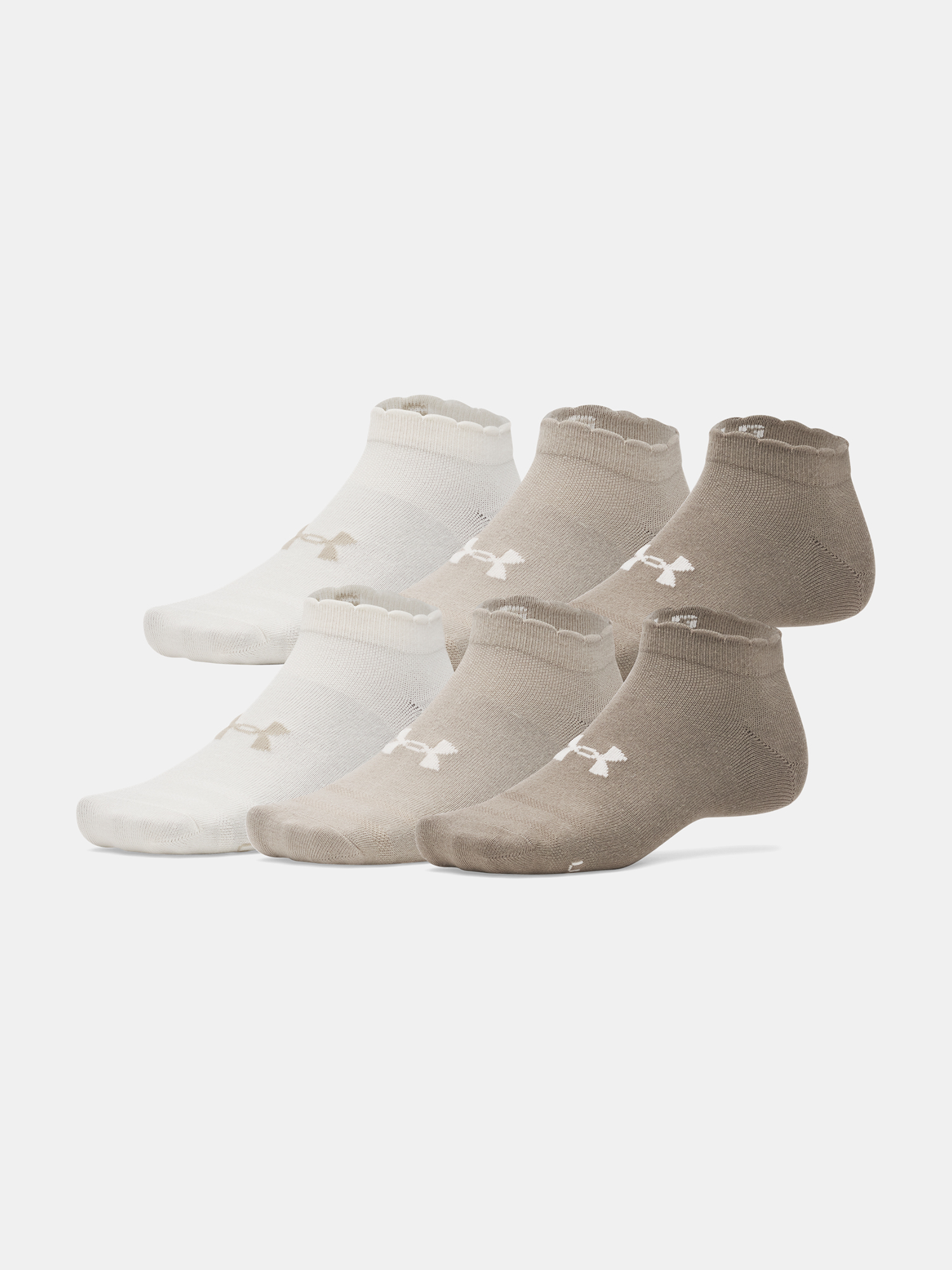 Unisexové ponožky Under Armour Unisex UA Essential 6pk Low-BRN - unisex