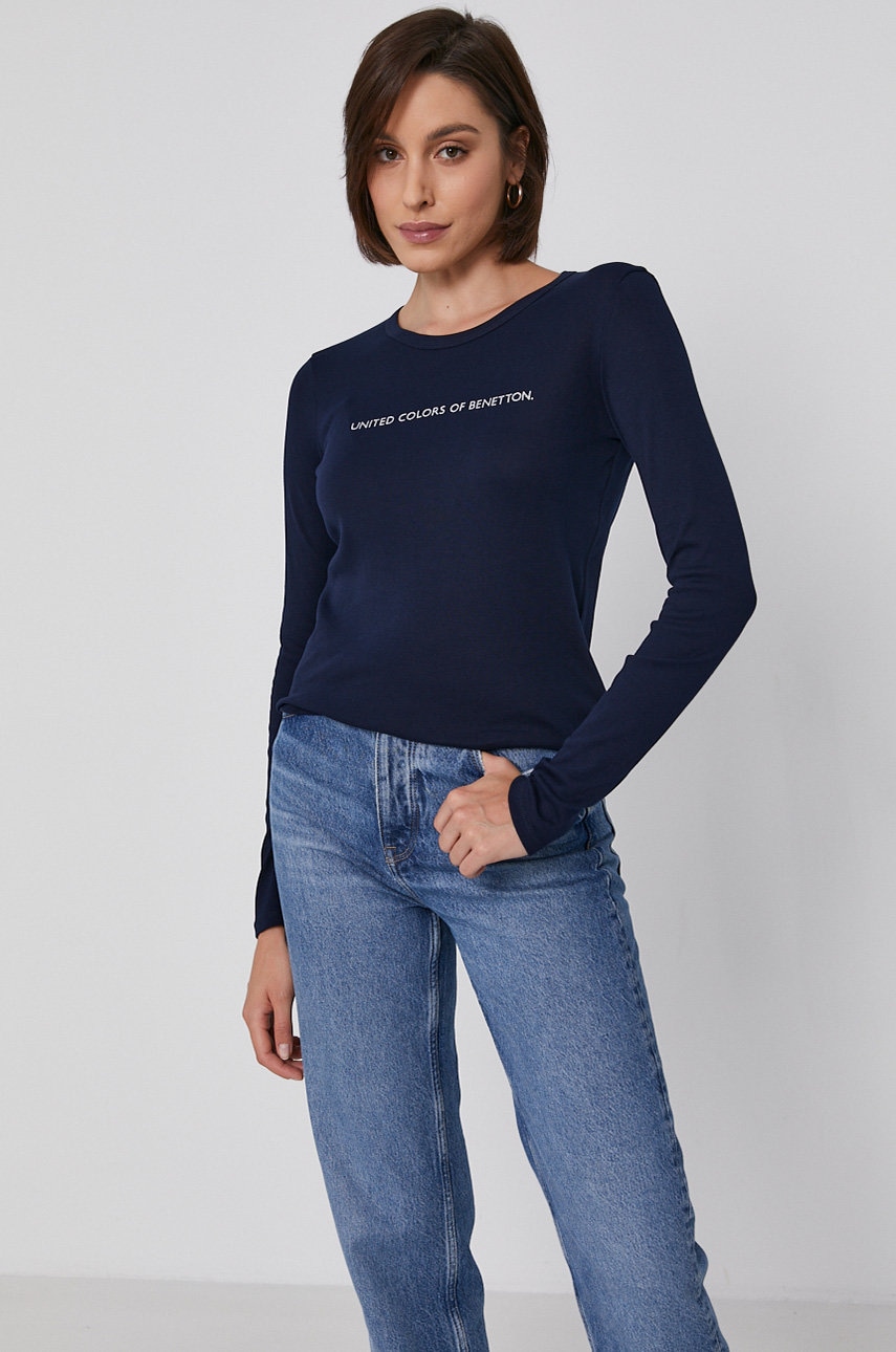United Colors of Benetton  Bavlněné tričko s dlouhým rukávem